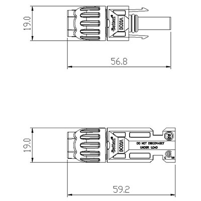 وصلة كابل طاقة شمسية BC03A (ذكر وأنثى)